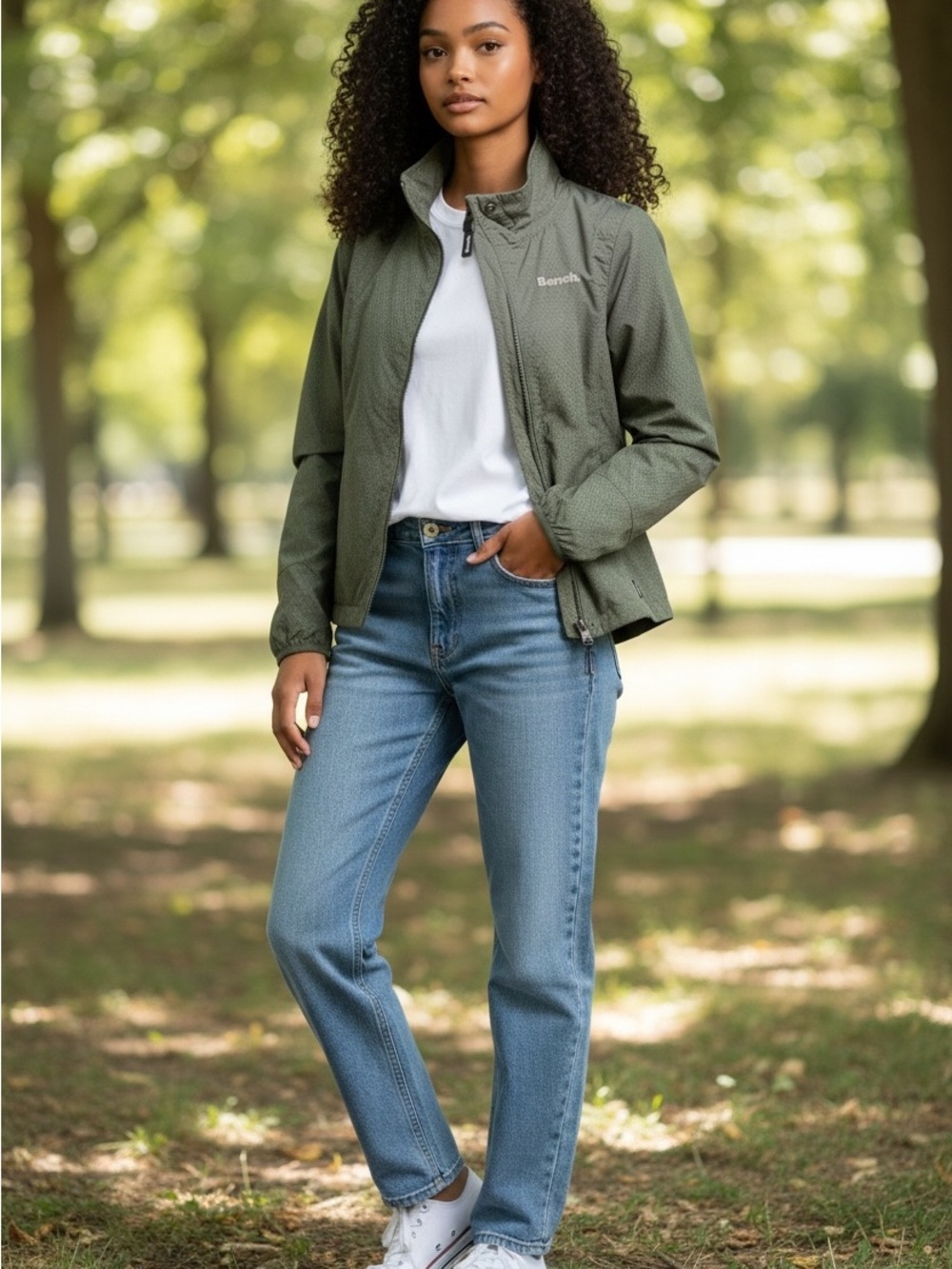 Bench kids  Olive Green Lightweight Jacket size 10-12